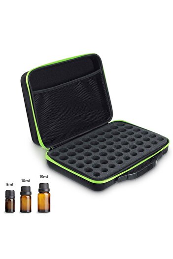 zioda smart essentials Organizer Bag zioda smart essentials® for 60 Essential Oil Bottles (5ml, 10ml, 15ml) - Green Zipper