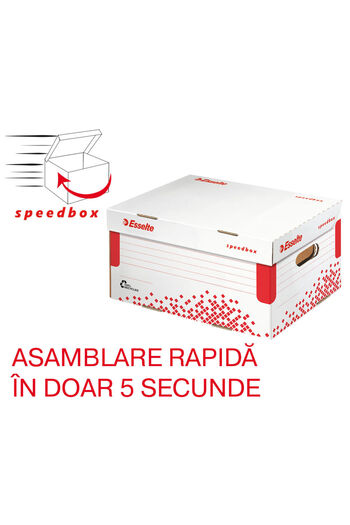 Esselte Speedbox white recycled and cardboard filing box