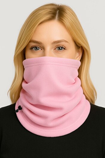 sf collection Unisex Pink Anti-Wind Fleece Neck Gaiter Beanie Buff