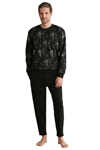 YUYİ N a U t I C a Circular Neck Long Sleeve Men's Pajama Set