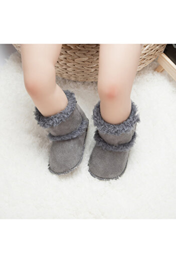 Superbaby Gray fur lined boots - Bears