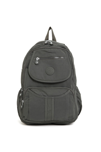 VESSARA Unisex Water Resistant Crinkle Fabric Backpack with Laptop Compartment and Hanging Pen Holder Gift