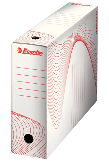 Esselte white cardboard archival box 80mm spine