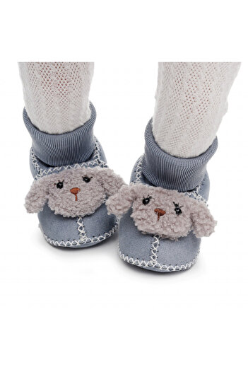 Superbaby Gray fur booties for babies - Oita