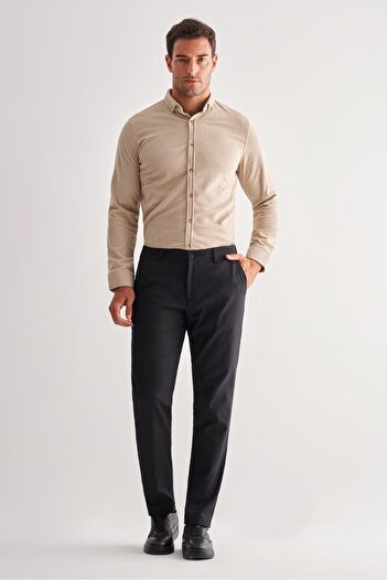 İmza Black Side Pocket Straight Leg Cotton Comfort Fit Chino Casual Trousers 1003255166