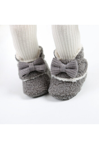 Superbaby Gray booties with bow for girls