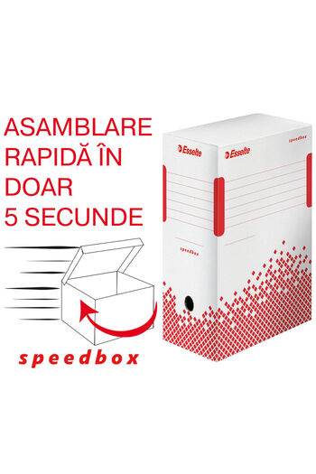 Esselte Archiving and transport container with lid recycled cardboard spine 150mm white Speedbox