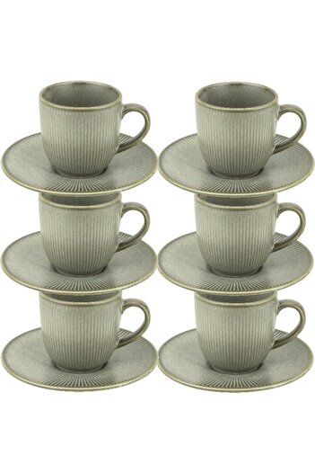 Culinaro Set of 6 Moss coffee cups and saucers 110ml