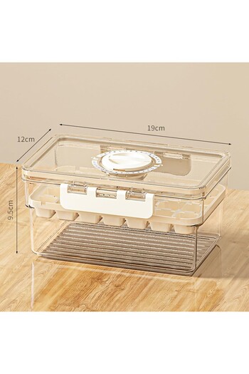 Flippy Ice Tray, Flippy, Two Layers, Leakproof Closure, PP+PET, 19 x 12 x 9.5 cm, Beige