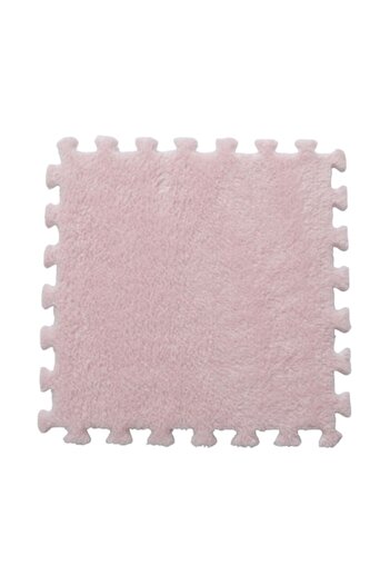 LEIBOO Set 10 piese Mocheta Pufoasa tip Covor Puzzle cu Spuma EVA, 30 cm x 30 cm x 1 cm, Roz deschis