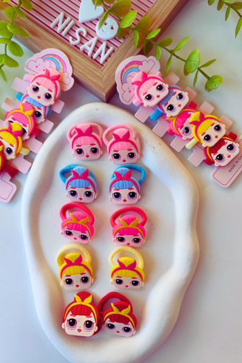 Nisankids 5 Pairs of Rubber Buckle Set with Girl Figure (10 Pieces)