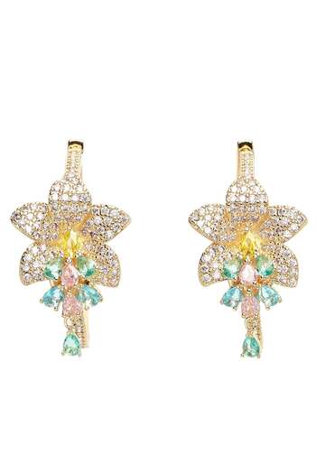 Avant-Garde Paris Diva Collection Hibiscus Zirconia Hoops