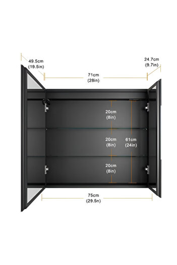 ALC-Shop Helena Wardrobe With LED Mirror DBP120 75x70 White