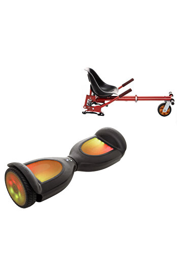 Smart Balance 6.5 inch Hoverboard Package with Red Seat with Suspension, Jetson Prism Black PRO