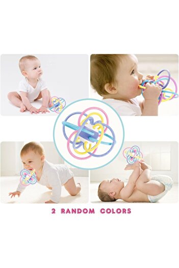 huanger - Baby Teething Rattle Grasping Ball Toy - Multicolor