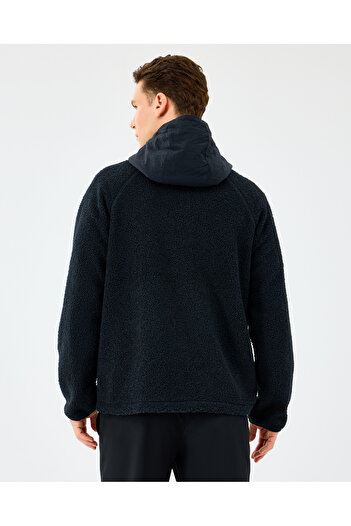 SKECHERS M Comfort Hoodie Sherpa Jacket Erkek Siyah Mont S2520131-3817