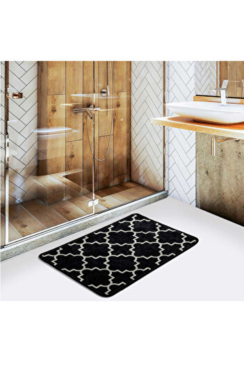 Chilai Home 359CHL1744 bath rug, 40x60 cm, 100% anti-allergic polyamide threads, Black