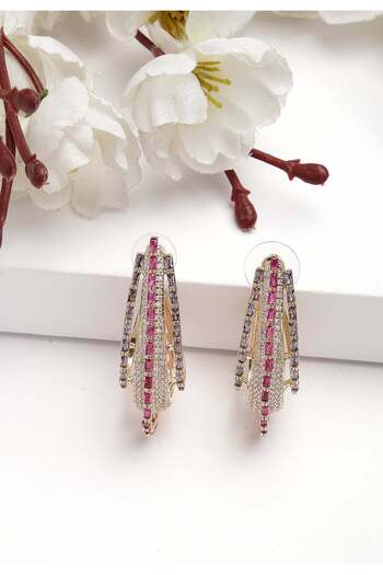 Avant-Garde Paris Diva Collection Zirconia Cashew Shaped Hoops