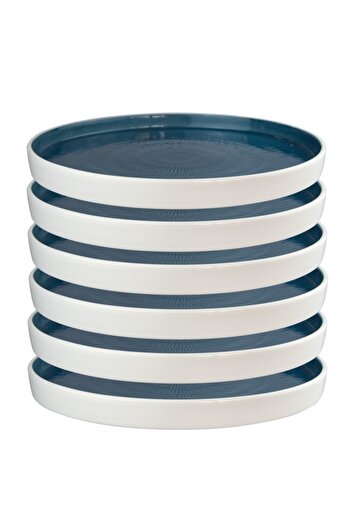 Culinaro Set of 6 porcelain plates HELLA STEEL BLUE 20cm