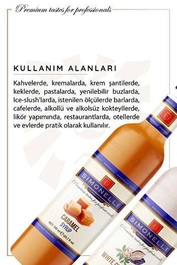 Simonelli Kahve Şurubu Karamel Aromalı Beyaz Çikolata Aromalı 700 ml Pompa Hediyeli