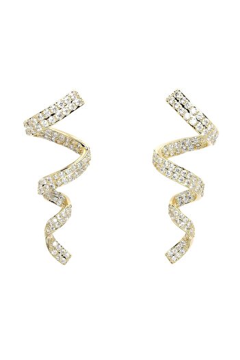 Avant-Garde Paris Diva Collection Cubic Zirconia Twisted Earrings