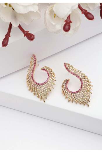 Avant-Garde Paris Diva Gorgeous Feather Stud Earrings