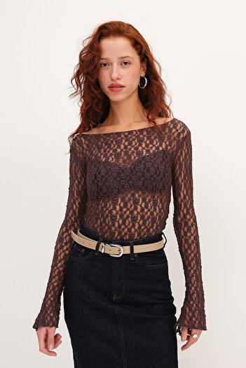 Addax Lacy Transparent Blouse B1778-C1