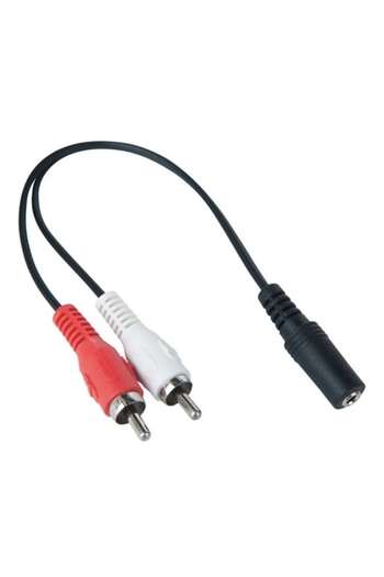 SOHO Cable 2 x RCA Male to 1 x RCA Female, 15 cm, Black