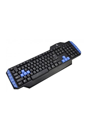 Bibilel Gaming wired keyboard, ULTRA responsive with 12 multimedia buttons, USB, Black/Blue