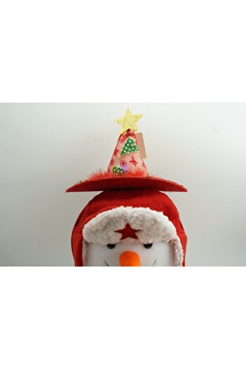 Flippy Christmas hat type headband/circle, red color with LED, standard size,