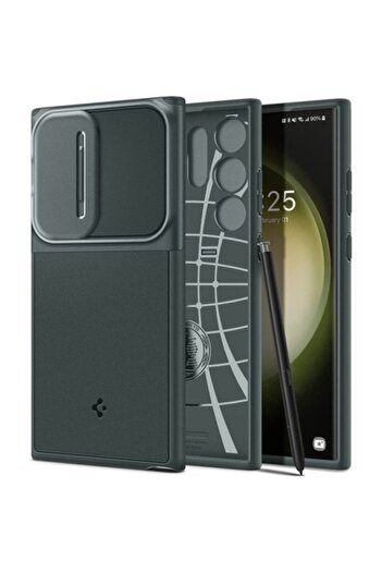 Spigen Case for Samsung Galaxy S23 Ultra S918, Spigen, OPTIK ARMOR, Green