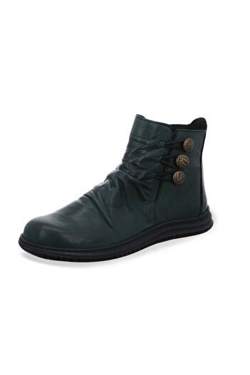 İNZE AYAKKABI Green Genuine Leather Boots - Model Name: New Spain