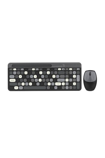 Bibilel Wireless multimedia keyboard and mouse kit, 2.4 GHz, 1600 DPI, 3 buttons and scroll, Black