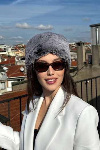 Neşeli Butik Women Faux Fur Russian Slavic Kalpak Hat Nbaks004