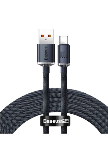 Baseus Crystal Shine Fast Charge USB to USB-C Cable 100W 2m Black