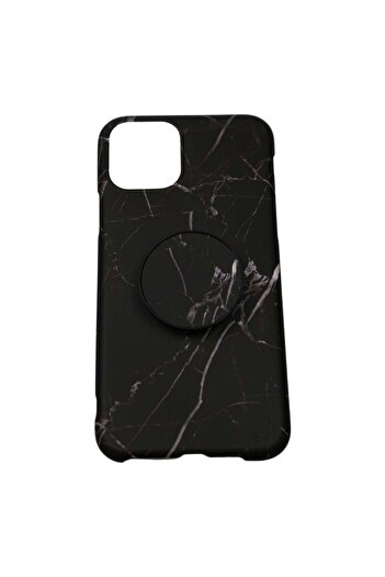 Generic Protective case for Apple iPhone 11 Soft IMD TPU Marble Black with included holder