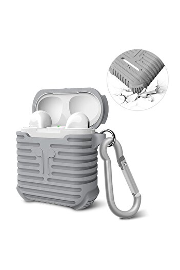 Bibilel Husa suport casti compatibila cu Apple AirPods, Gri
