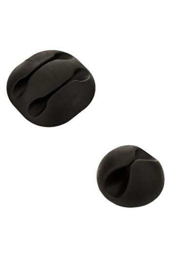 SOHO Set of 4 self-adhesive silicone clips for organizing cables, Black