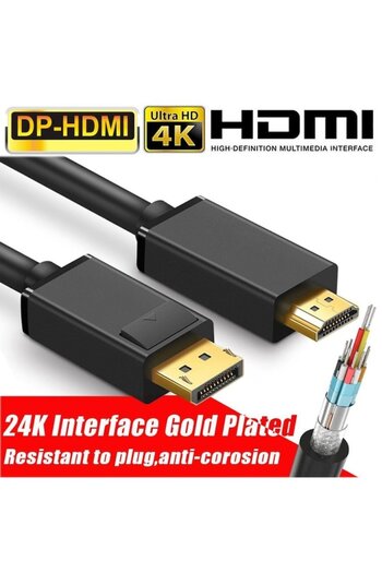 Bibilel DisplayPort to HDMI Cable, 3m, Black, AXT-BBL3574
