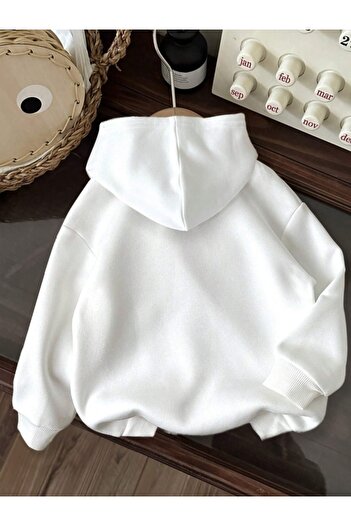 AFROGİYİM Unisex Milano Printed Hooded Sweatshirt with 2 Threads