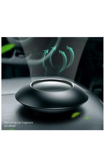 SOHO Mini essential oil diffuser for car, adhesive mount, 8.5 cm diameter, Metallic Grey