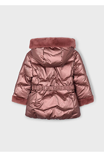 MAYORAL 4-10 Years Old Girl's Bright Pink Color, Fleece Inside, Water Repellent and Windproof Coat