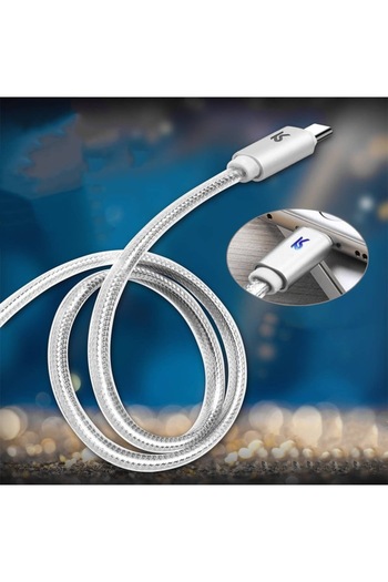 KAKUSİGA Data and Charging Cable, USB-C, USB, Fast Charging, 2 m, Grey