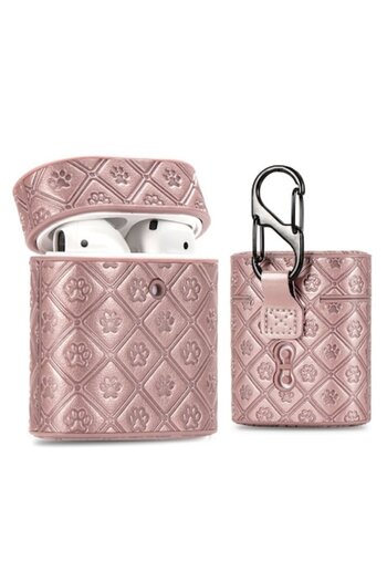 Bibilel Rose-Gold Leather Case for Apple AirPods 1/2 -