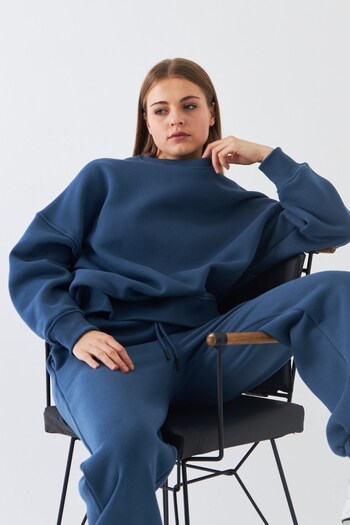 The Champ Clothing Unisex Oversize Sweatshirt Basic Navy – Crew Neck, 3 Thread Fleece