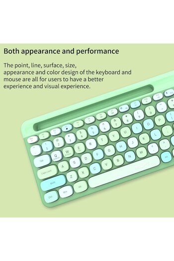 Bibilel Wireless multimedia keyboard and mouse kit, 2.4 GHz, 1600 DPI, 3 buttons and scroll, Green, WRB-BBL68