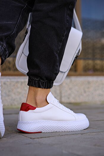 Zerenyus Felibord Lace-Up Basic Men's Sneaker White Red