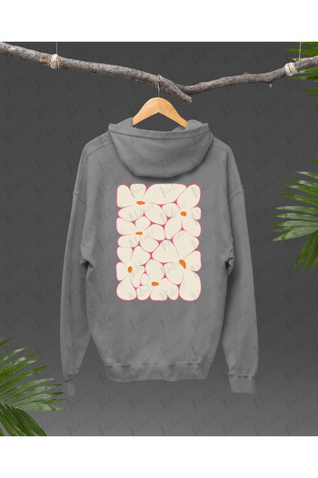 Nulivez Jasmine Flower Back Printed, High Quality Unisex Oversize Hoodie