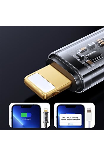 SOHO Cablu de încărcare rapidă și transfer de date ranforsat, de la USB-C la conector compatibil Apple, 100W PD, 2m, N