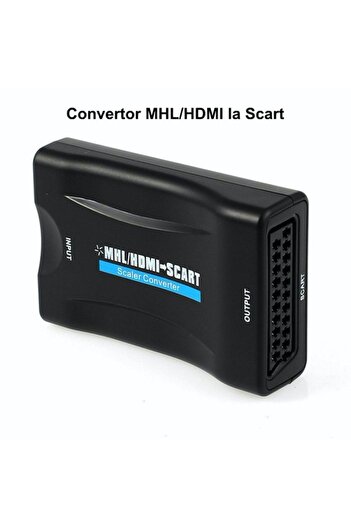 Bibilel Video Signal Converter SCART to HDMI with USB Cable to 2.1 DC, Black, AXT-BBL3835